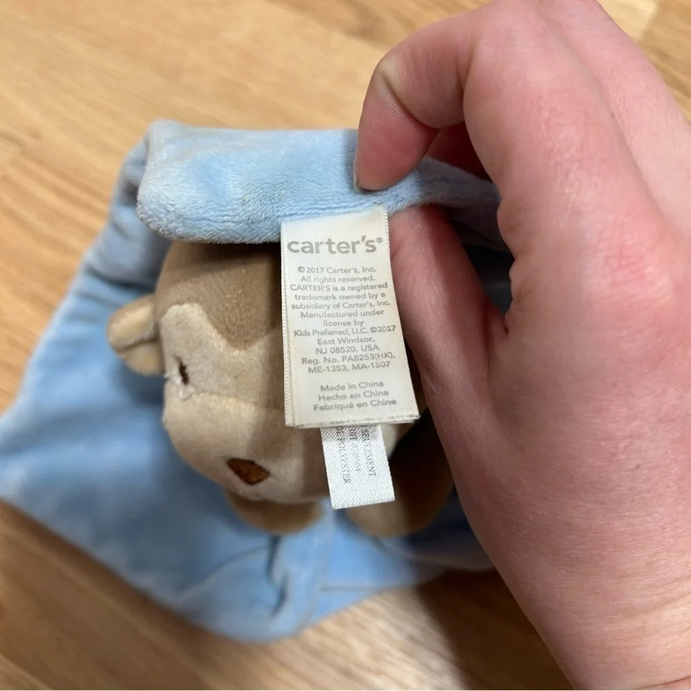 Carter’s Monkey Lovey Blankie Blanket Plush Always Happy Baby Kids Security